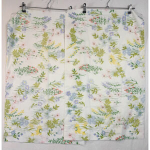Vtg Springmaid Wondercale Standard Pillowcase Wild Flowers Watercolor Set of 2